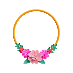 Botanical spring summer frame cutout