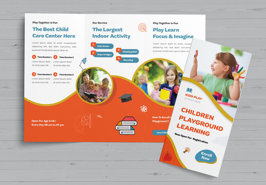 Children Playground Trifold Brochure Design