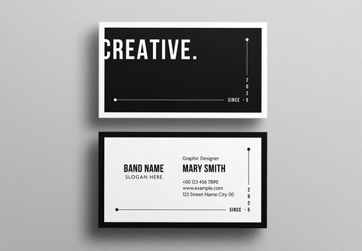 Creative Black & White Business Card Design Template