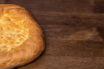 
fresh baked flatbread lying on the table