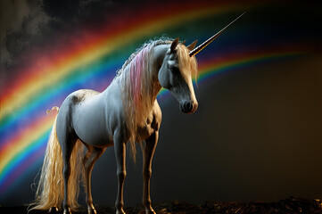 Obraz na płótnie Canvas Unicorn under the rainbow