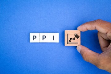 letters of the PPI alphabet or the word producer price index. price index concept