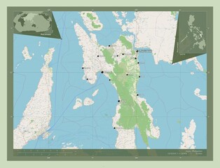 Leyte, Philippines. OSM. Labelled points of cities