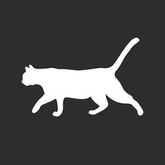 Isolated cat silhouette in vector.
