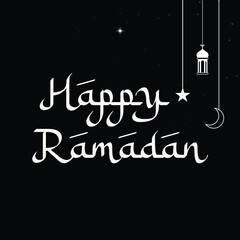 Ramadan English greeting Text Typography in Vector.
The Theme, Greeting Card, 
Template, Generous Ramadan, 
Happy Ramadan, Ramadan Mubarak, Gradient Color, Star, Half Moon.
