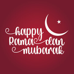 Ramadan English greeting Text Typography in Vector.
The Theme, Greeting Card, 
Template, Generous Ramadan, 
Happy Ramadan, Ramadan Mubarak, Gradient Color, Star, Half Moon.
