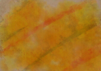 Fototapeta na wymiar ストロークの見えるザラザラした黄色とオレンジとカーキーの水彩風背景素材