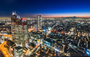 富士山と東京　夜景