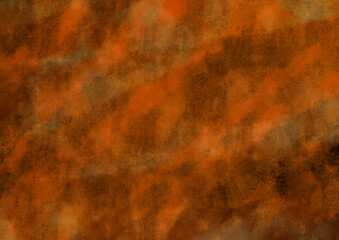 ストロークの見えるザラザラした茶色とオレンジの水彩風背景素材