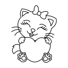 Funny cat cartoon vector illustration.
