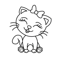 Funny cat cartoon vector illustration.