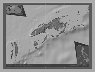 Tawi-Tawi, Philippines. Bilevel. Labelled points of cities