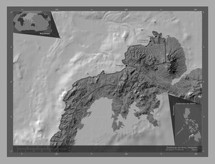 Zamboanga del Norte, Philippines. Bilevel. Labelled points of cities