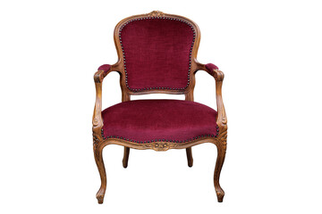 old chair, armchair on a white background ... 