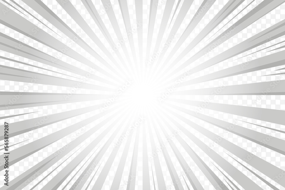Poster sun rays background. white and grey radial abstract comic pattern. vector explosion abstract lines b