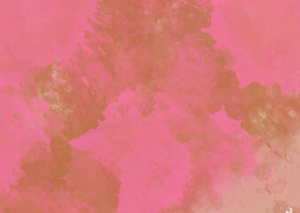 飛沫が見える茶色とピンクの水彩風の背景素材