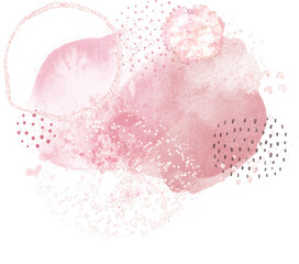 Rose gold abstract Watercolor Illustration