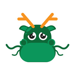face sad dragon cartoon illustration 