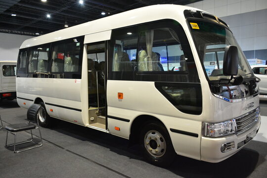 JMC motors costar N7 bus at Manila commercial vehicle show in Pasay, Philippines
