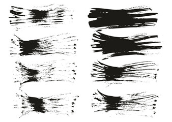 Flat Fan Brush Thin Short Background High Detail Abstract Vector Background Set 