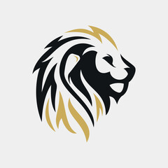 Iconic logo for golf team or apparel design. Lion and stick golf concept design. Template logo.