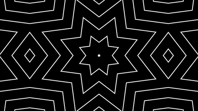 Black and white abstract background. Black and white background. Black-white kaleidoscope background.