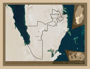Ar Rayyan, Qatar. Low-res satellite. Labelled points of cities