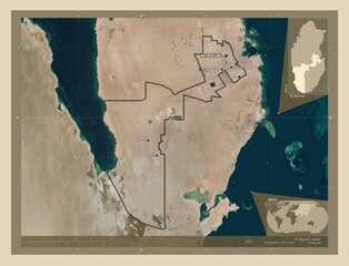 Ar Rayyan, Qatar. High-res satellite. Labelled points of cities