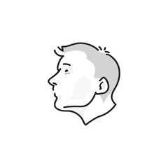 Vector face man cartoon sketch for your comic. Design element