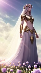 the princess in the flower garden, generated by generative ai
