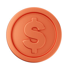 3d coin dollar bronze icon illustration render