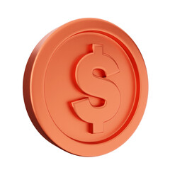 3d coin dollar bronze icon illustration render