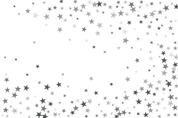 Fototapeta premium Star confetti. Silver casual confetti background. Bright design pattern.