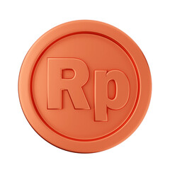 3d coin rupiah bronze icon illustration render