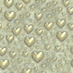 Hand drawn hearts Valentine seamless background