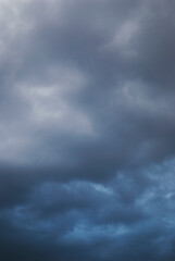 Fototapeta premium View on blue clouds in rainy weather