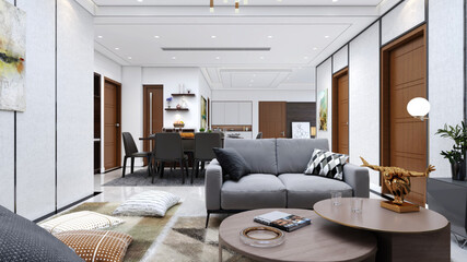 Modern stylish Interior Living & Dining Room design