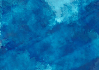 飛沫の見える鮮やかで水色と青の水彩風の背景素材