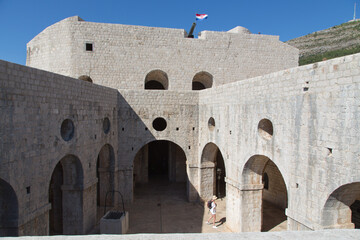 A visit of the ancient Fort Livrijenac with its beautiful panorama seaside terrace in Dubrovnik, Croatia