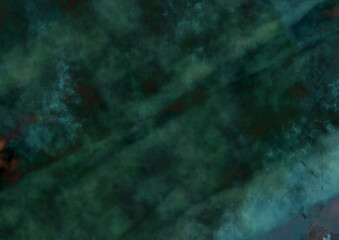 Fototapeta na wymiar 飛沫の見える鮮やかでダークな深緑の水彩風の背景素材