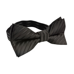 Black bow tie isolated on white background. Men's accessory for wedding ceremony