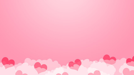 pink background with hearts cloud
