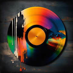colorful vinyl record