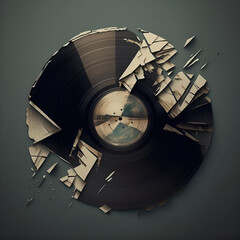 broken vinyl record