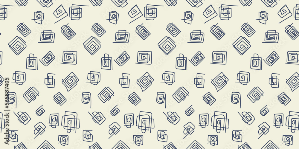 Poster twisted paperclips on a seamless canvas. vector print for interior and seamless backgrounds, wallpap