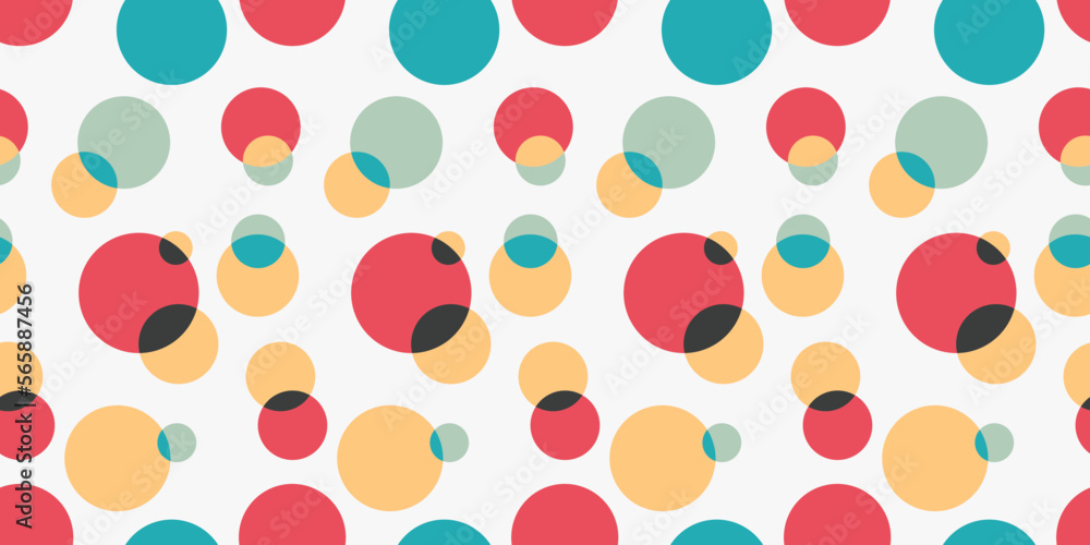 Aufkleber multi-colored circles intersecting each other. vector print for interior and seamless backgrounds, w