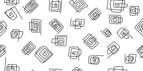 Twisted casual paperclips on a seamless canvas. Vector print for interior and seamless backgrounds, wallpaper, fabric, decor.