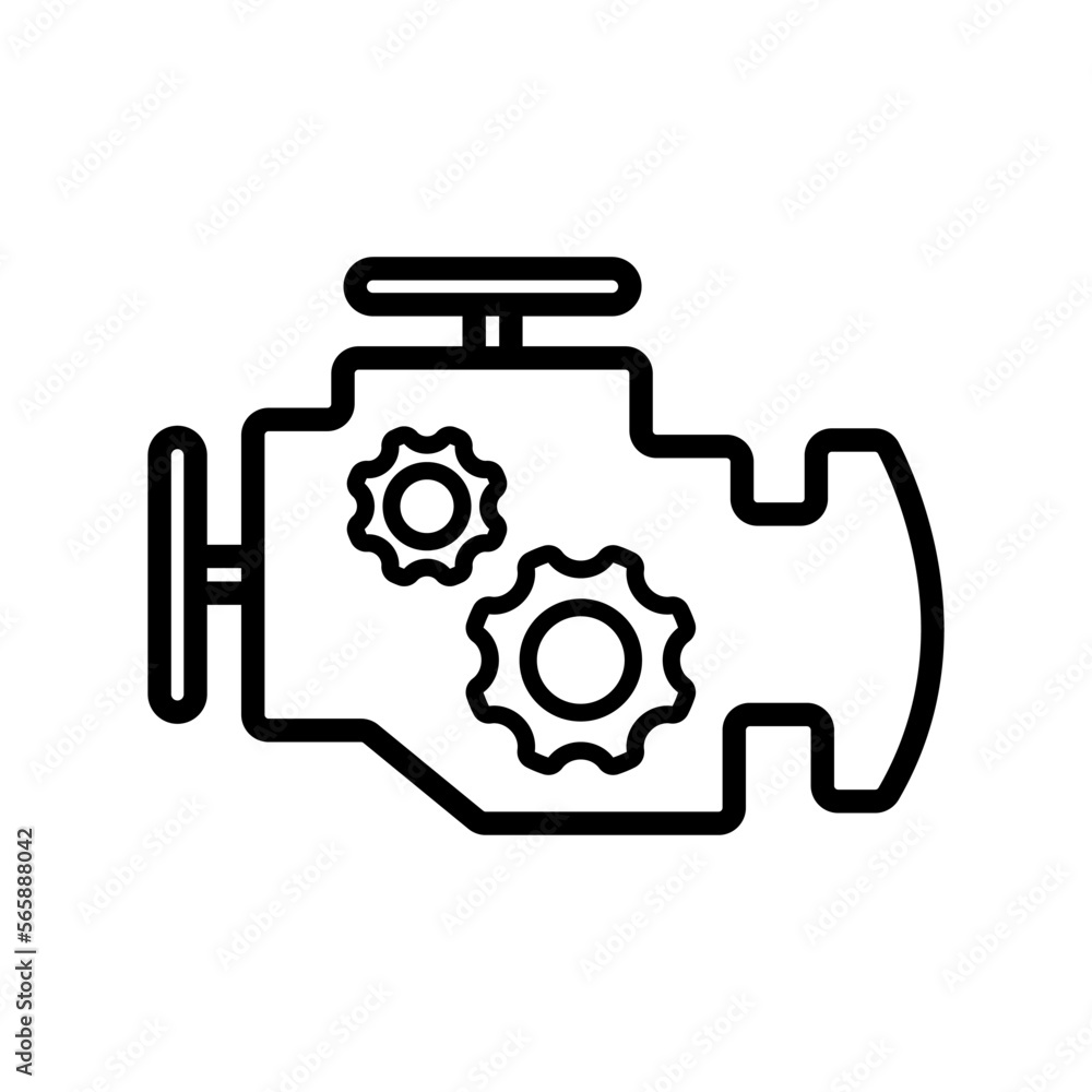 Poster car engine outline vector icon isolated on white background. car engine line icon for web, mobile an