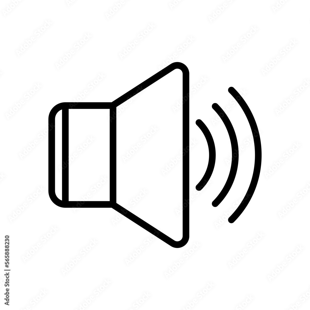 Poster sound outline vector icon isolated on white background. sound line icon for web, mobile and ui desig