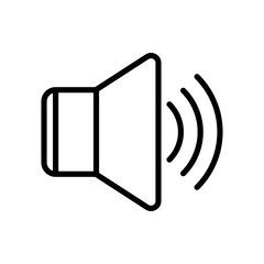 Sound outline vector icon isolated on white background. Sound line icon for web, mobile and ui design